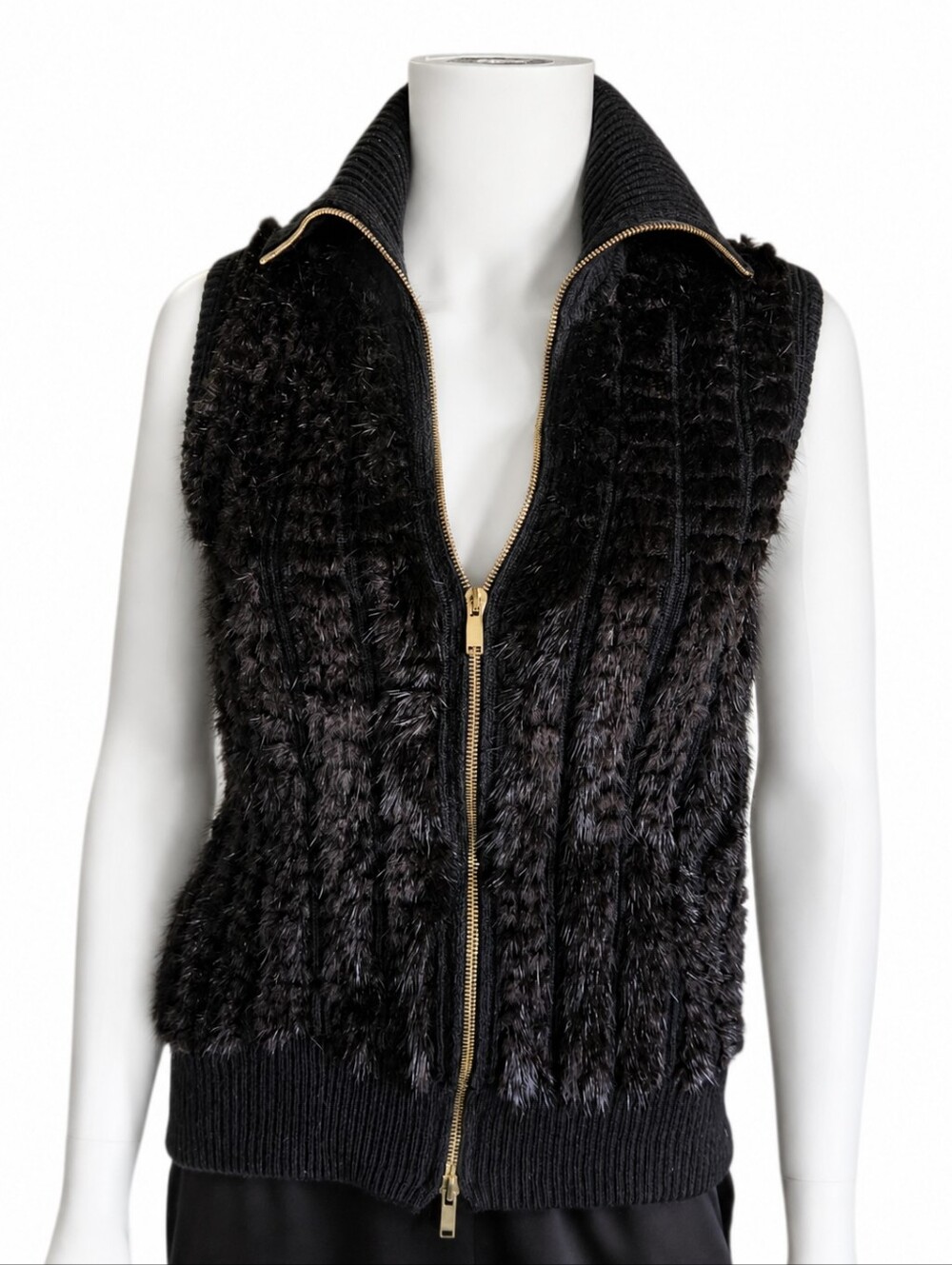 GUCCI | 2009 Frida Giannini Camel Hair Genuine Fur Zip Vest Size M